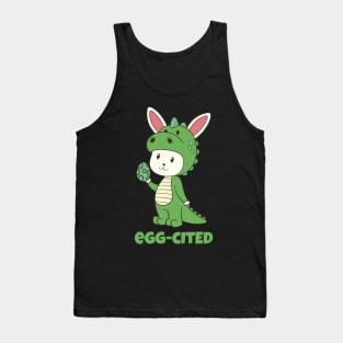 Egg-Cited Easter T Rex Dinosaur Eggcited For Kids Tank Top